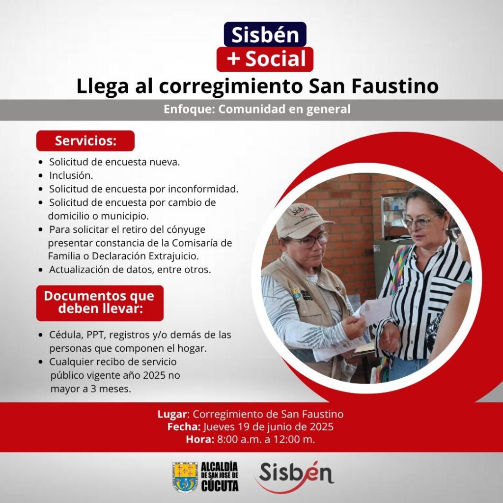 ‘SISBÉN + SOCIAL’ CONTINÚA LLEVANDO SERVICIOS A LAS COMUNIDADES DE CÚCUTA