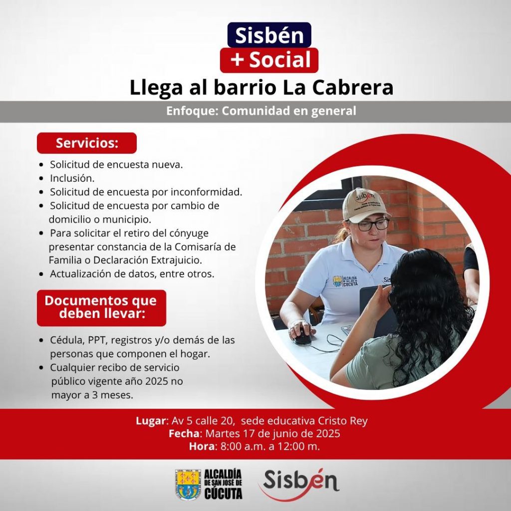 ‘SISBÉN + SOCIAL’ CONTINÚA LLEVANDO SERVICIOS A LAS COMUNIDADES DE CÚCUTA
