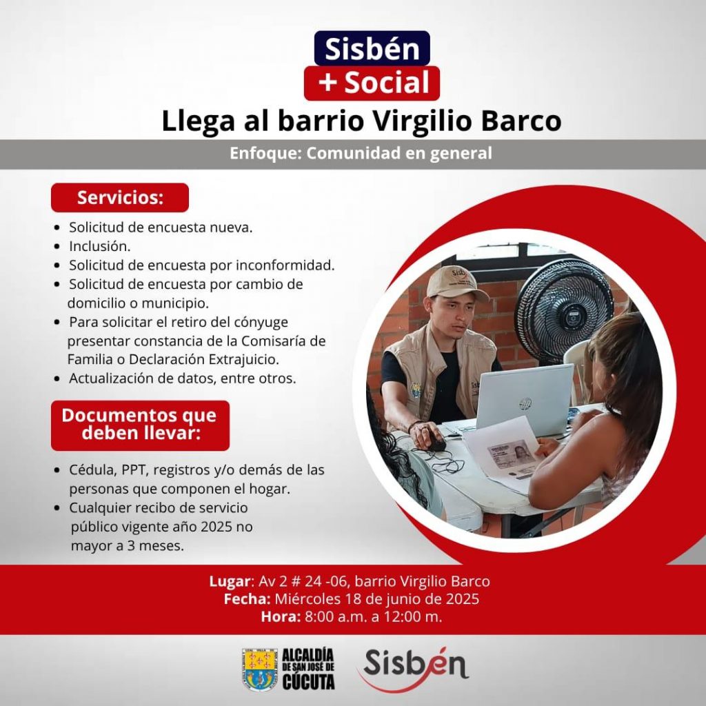‘SISBÉN + SOCIAL’ CONTINÚA LLEVANDO SERVICIOS A LAS COMUNIDADES DE CÚCUTA