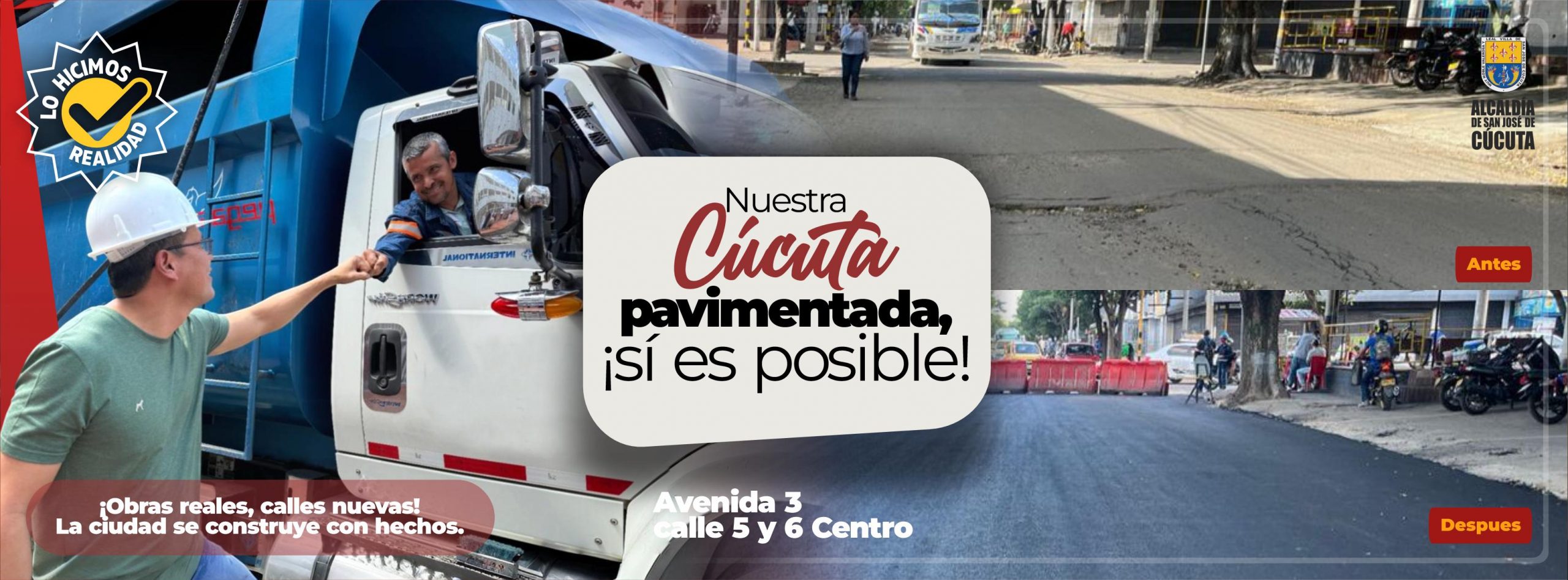 Banner nuevo sobre la pavimentacion de la ciudad